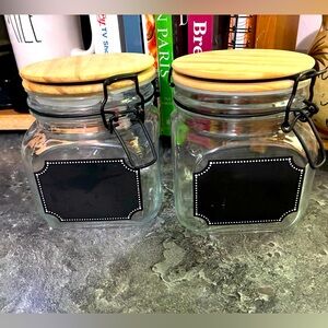 Glass Storage Jars with Wooden Lids